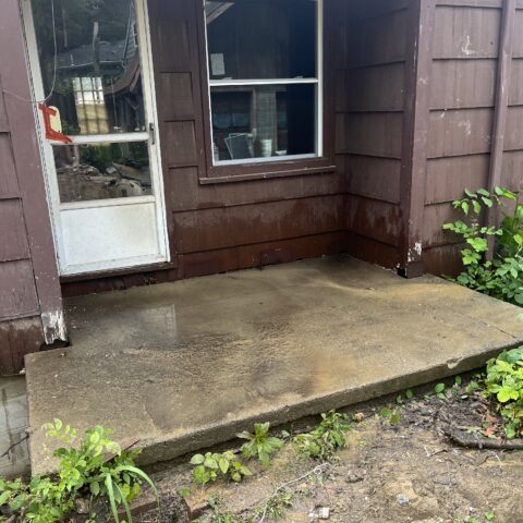 Residential demolition in Kent Ohio showing concrete stoop removal by N & J Excavating - Part 1