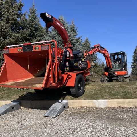 Land clearing in Kent Ohio showing brush and tree removal for site preparation by N & J Excavating - Part 4