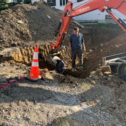 Site prep excavation for retaining wall foundation in Kent Ohio by N & J Excavating - Part 1