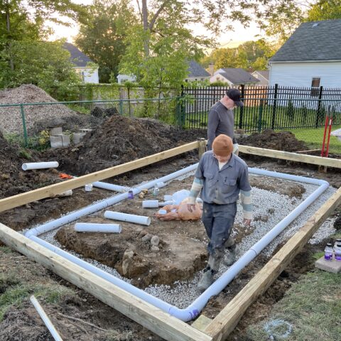 Part 3 - Shed pad installation in Kent Ohio with compacted gravel base prepared by N & J Excavating for a residential storage shed