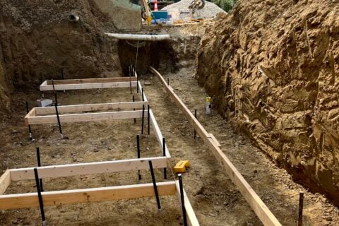 Foundation Prep Excavation and Retaining Wall in Kent Ohio