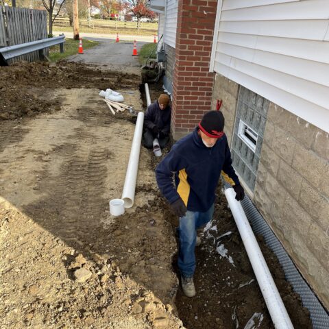 Exterior foundation waterproofing in Chesterland Ohio showing excavation and membrane installation by N & J Excavating - Part 6